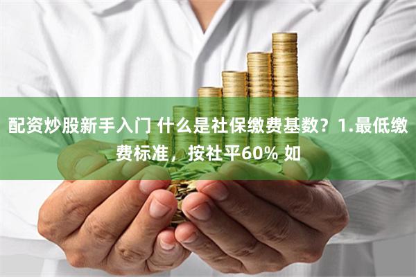 配资炒股新手入门 什么是社保缴费基数？1.最低缴费标准，按社平60% 如