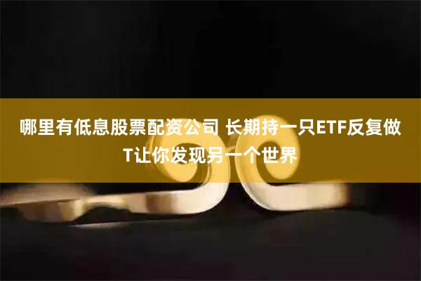 哪里有低息股票配资公司 长期持一只ETF反复做T让你发现另一个世界