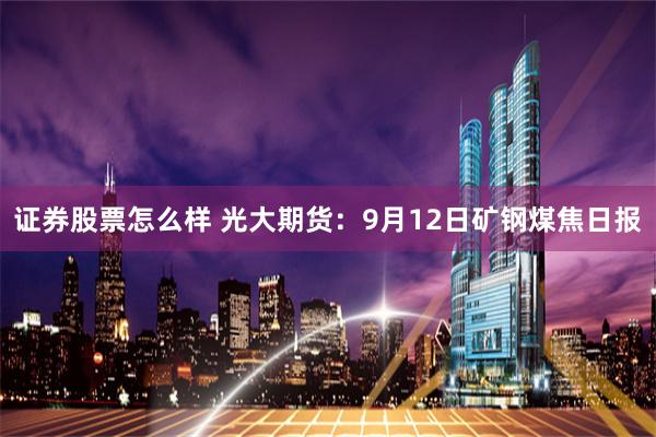 证券股票怎么样 光大期货：9月12日矿钢煤焦日报