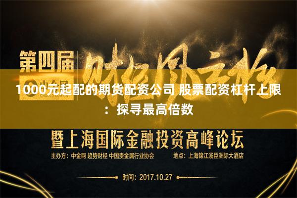 1000元起配的期货配资公司 股票配资杠杆上限：探寻最高倍数